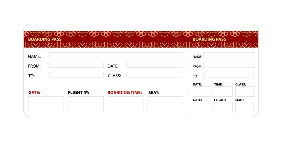 Red boarding pass Stock Illustration