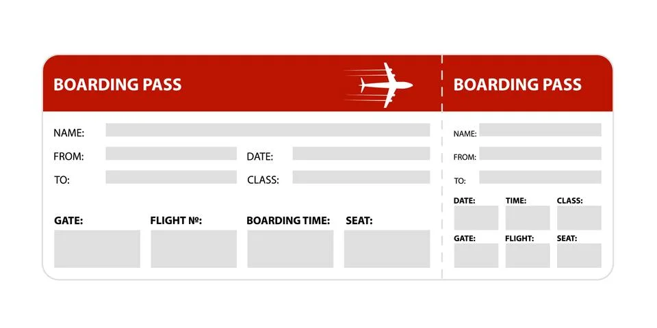 Red boarding pass Stock Illustration