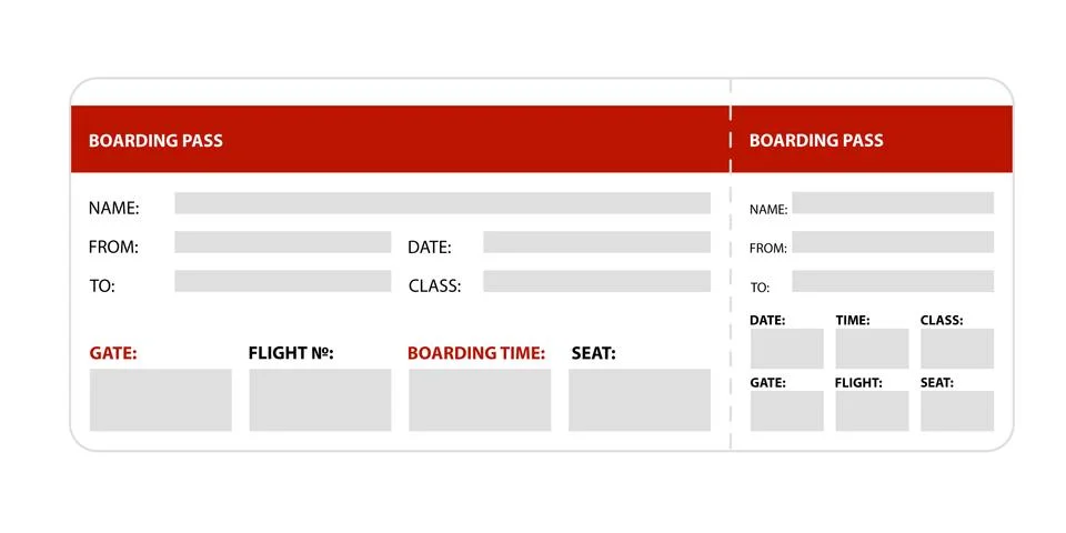 Red boarding pass Stock Illustration