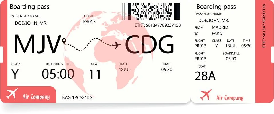 Red boarding pass Stock-Illustration