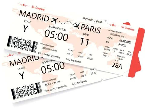 Red boarding pass Stock-Illustration