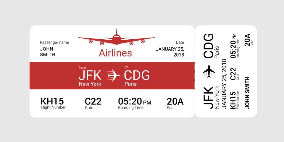Red boarding pass Stock Illustration