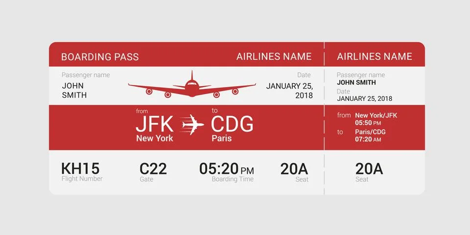 Red boarding pass Stockillustratie