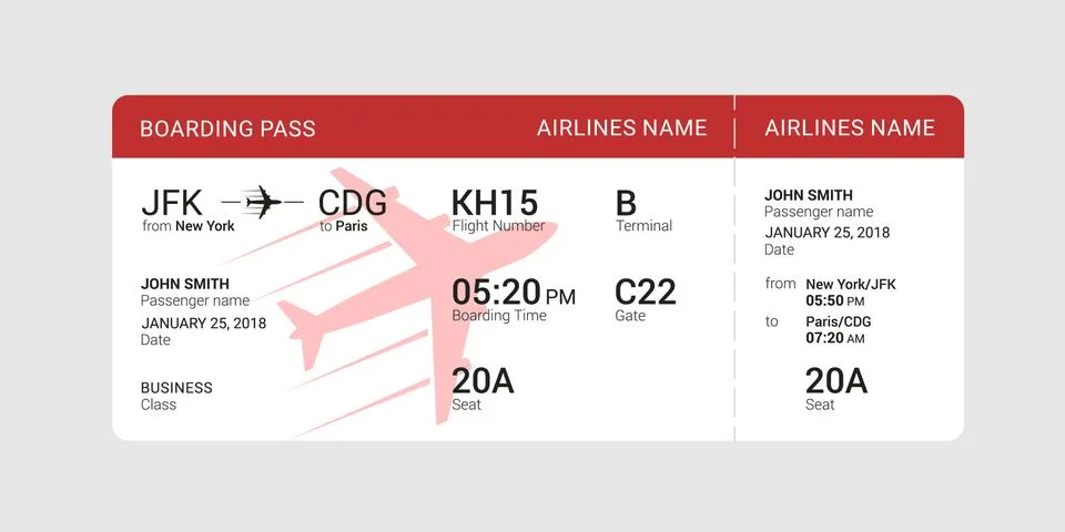 Red boarding pass Stock-Illustration