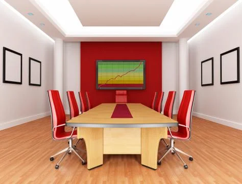 Red boardroom Stock Illustration