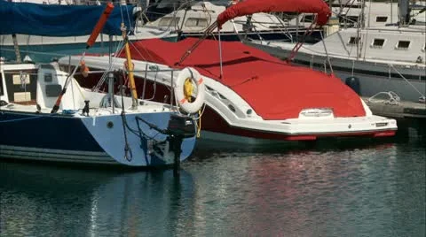 Red Boat Cover_HD Stock Footage 10595516