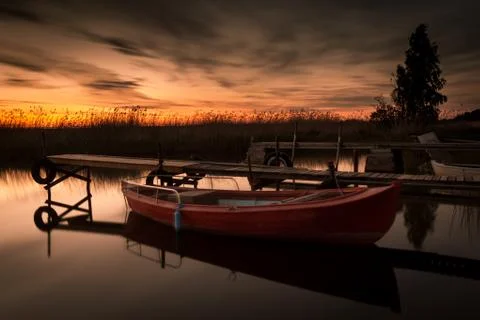 Red boat Stock Photos
