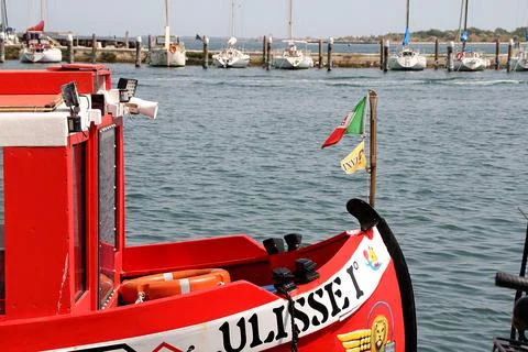 Red boat Foto stock