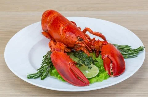 Red boiled lobster Stock Photos