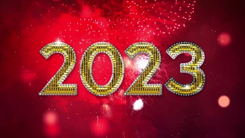 Red Bokeh 2023 Fireworks Stock Footage 222741930