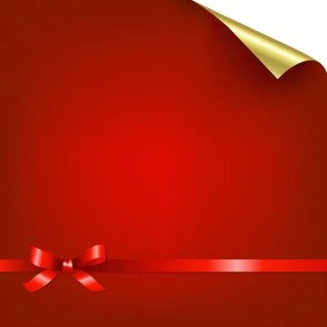 Red bokeh background with bow Stock Illustration