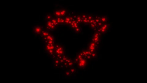 Red bokeh light with sparkling heart shape animation Vidéo 336791561