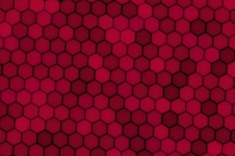 Red bokeh lights pattern with hexagon shapes in background Stock Illustration