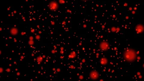 Red bokeh particle animation floating on black background with glowing ligh.. Stock Footage 330422310
