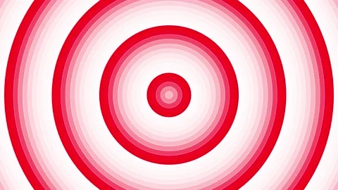 Red bold circle simple flat geometric on white background loop. Round radio.. 動画素材 228311351