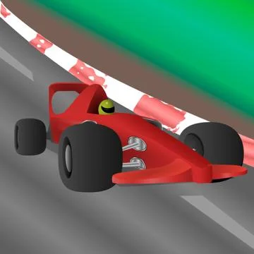 Red bolide whith driver. Stock Illustration