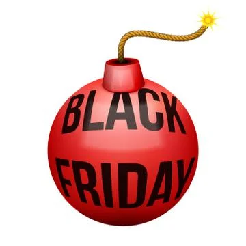 Red Bomb About To Blast with Black Friday sales tag Stock Illustration