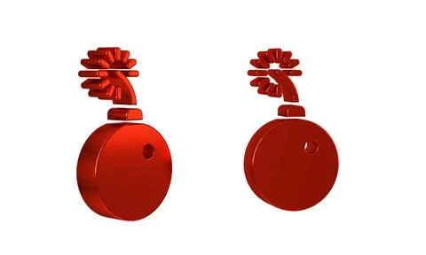 Red Bomb ready to explode icon isolated on transparent background. Illustrazione stock
