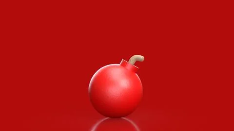 Red Bomb Representing Imminent Danger and High Risk Crisis Concept 3d render. Stock-Illustration