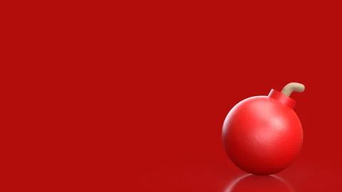 Red Bomb Representing Imminent Danger and High Risk Crisis Concept 3d render. Stock Illustration