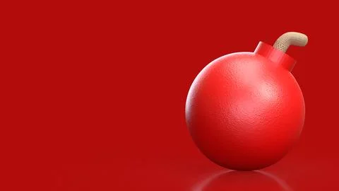 Red Bomb Representing Imminent Danger and High Risk Crisis Concept 3d render. Stock Illustration