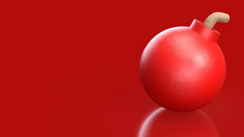Red Bomb Representing Imminent Danger and High Risk Crisis Concept 3d render. Stock Illustration