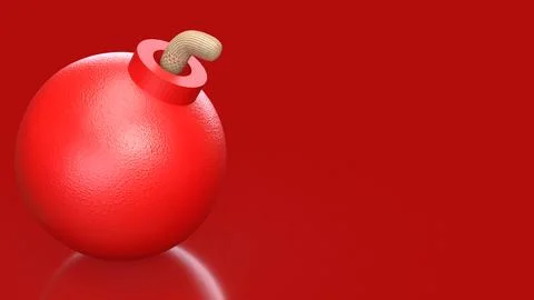 Red Bomb Representing Imminent Danger and High Risk Crisis Concept 3d render. Stock Illustration