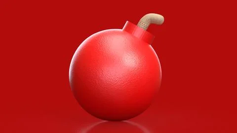 Red Bomb Representing Imminent Danger and High Risk Crisis Concept 3d render. Stock Illustration