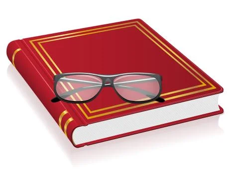 Red book and glasses illustration Stock Illustration