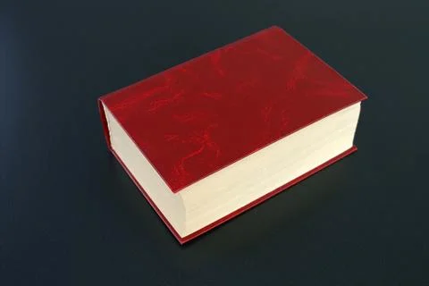 The red book is on a black table. Stock Illustration