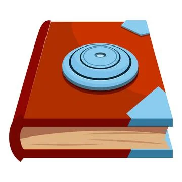 Red book closed with round blue lock keeping secrets safe Stock Illustration