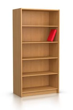 Red book in empty bookshelf Stock Illustration