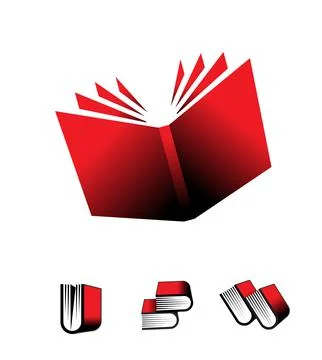 Red Book Flat Design Vector Sign Stock Illustration