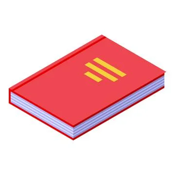 Red book icon isometric vector. School study イラスト素材
