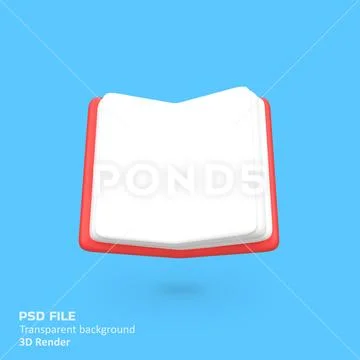 Red book isolated 3d render icon illustration PSD Template
