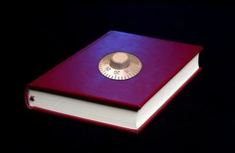 Red Book with Lock on top security concept Stock-Fotos