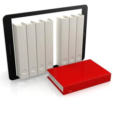Red book out of tablet Stock Illustration