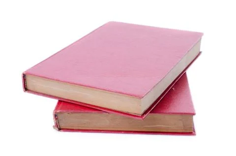 Red book on white background Stock Photos
