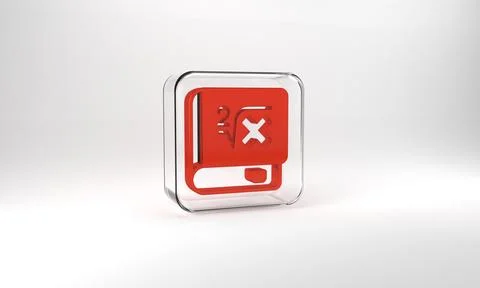Red Book with word mathematics icon isolated on grey background. Math book 스톡 일러스트