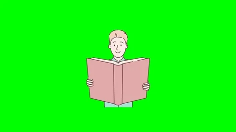 Red book. Young man reading a book. Man holds a book, a student reading Video stock 331279342