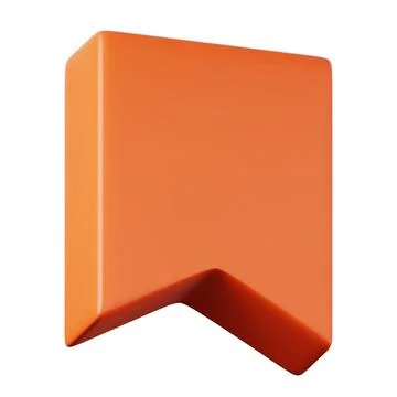 Red bookmark high quality 3D render illustration icon. Stock Illustration