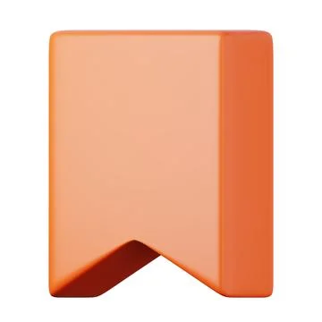 Red bookmark high quality 3D render illustration icon. Stock Illustration