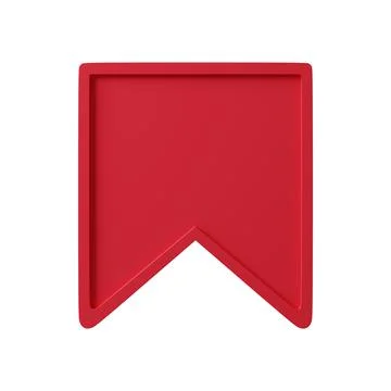 Red bookmark icon. 3d render illustration Stock Illustration