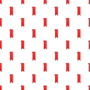 Red bookmark ribbon elements creating seamless pattern background Stock Illustration