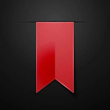 Red bookmarks isolated on black background. vector illustration Illustrazione stock