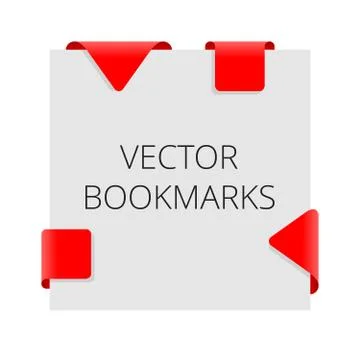 Red bookmarks set Stock Illustration