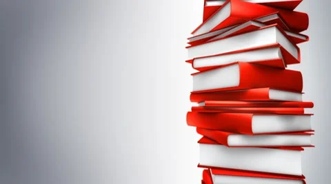 Red Books Stack (Loop) 스톡 동영상 7975041