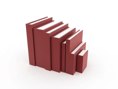 Red books on white background Stock Illustration