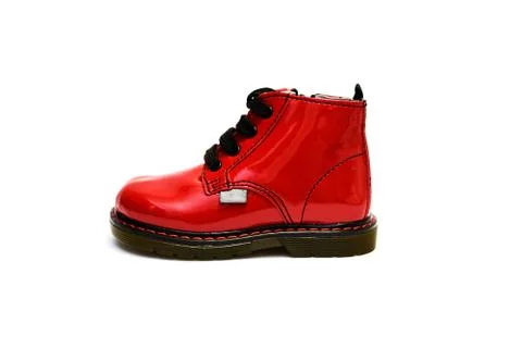 A red boot isolated on the white background. Stock Photos