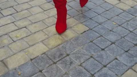 Red boots Stock Footage 132960721